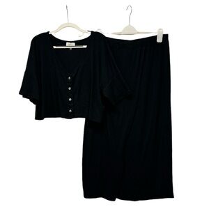 Bohme Black Midi Skirt